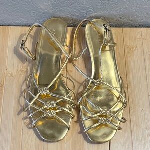 Doen Corsica Sandals - Gold Strappy Sandals size 38